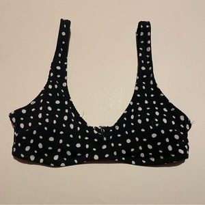 black and white polka dot bikini top from aerie